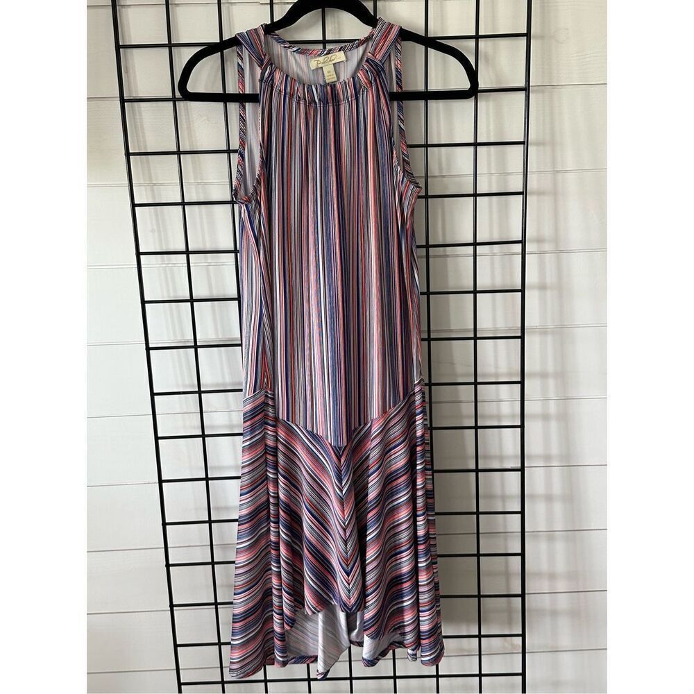 Silky Stretch Striped Prelude Midi Dress rn‎ 90714 sz XS